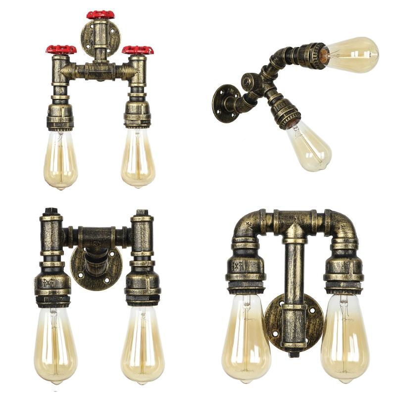 Retro Loft Wall Lamp Industrial Steam Punk Light E27 Vintage Water Pipe Lamps Iron Rust Lights Home Living Room Bar Decoration
Retro Loft Wall Lamp Industrial Steam Punk Light E27 Vintage Water Pipe Lamps Iron Rust Lights Home Living Room Bar Decoration