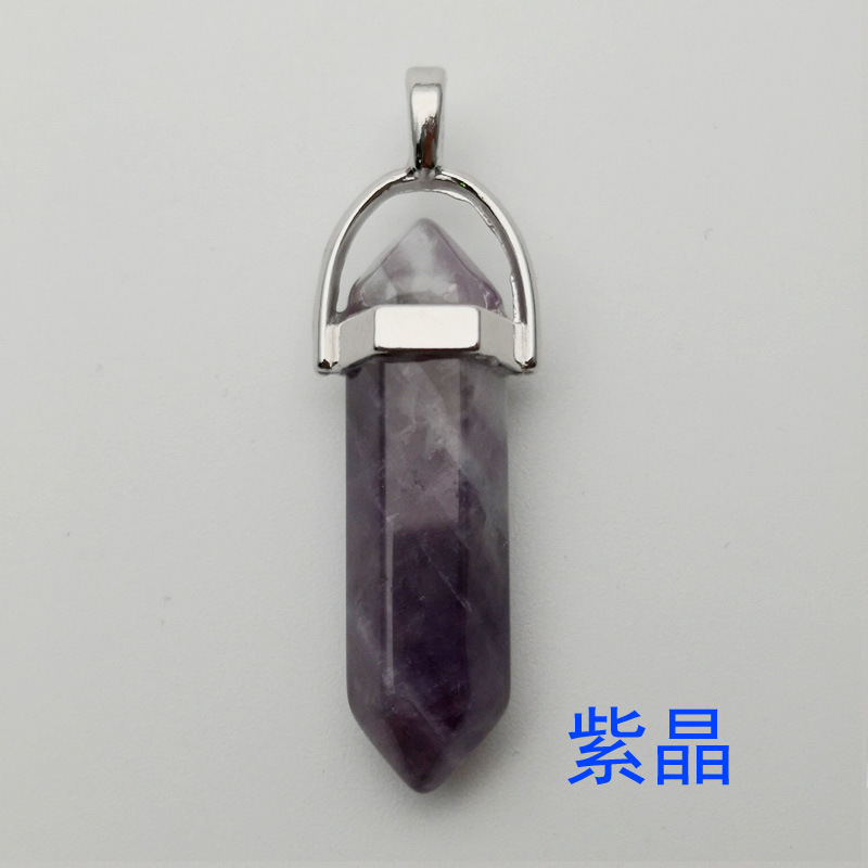 Natural Stone Hexagon Prism Charms Rose Quartz Tiger's Eye Opal Pendants Crystal Pendants Clear Chakras Gem Stone fit earrings necklace making as