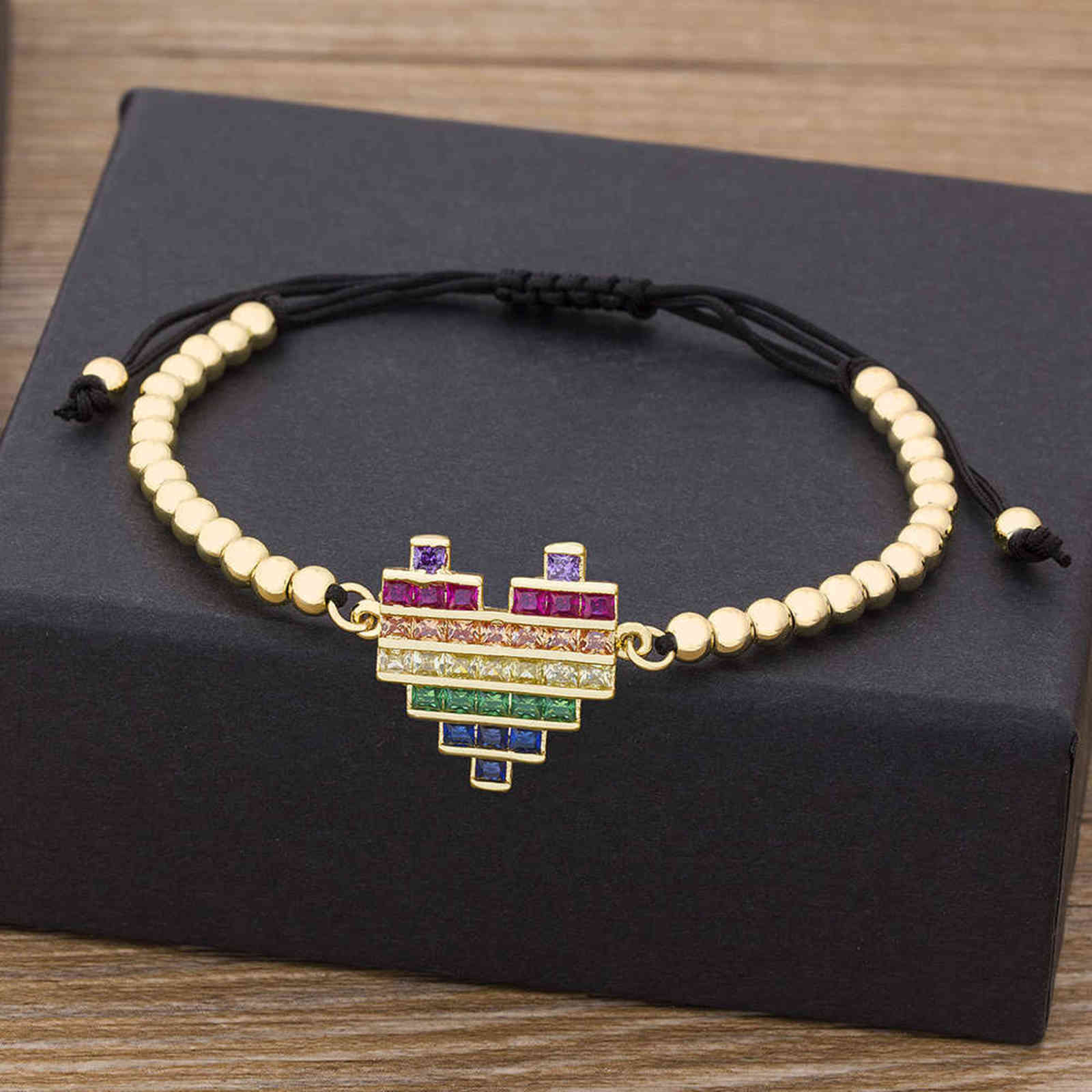 Dropshipping Wholesale Heart Shape Copper Zircon Bead Weaving Bracelet for Women Luxury Adjustable Jewelry Charm Wedding Gift
Dropshipping Wholesale Heart Shape Copper Zircon Bead Weaving Bracelet for Women Luxury Adjustable Jewelry Charm Wedding Gift