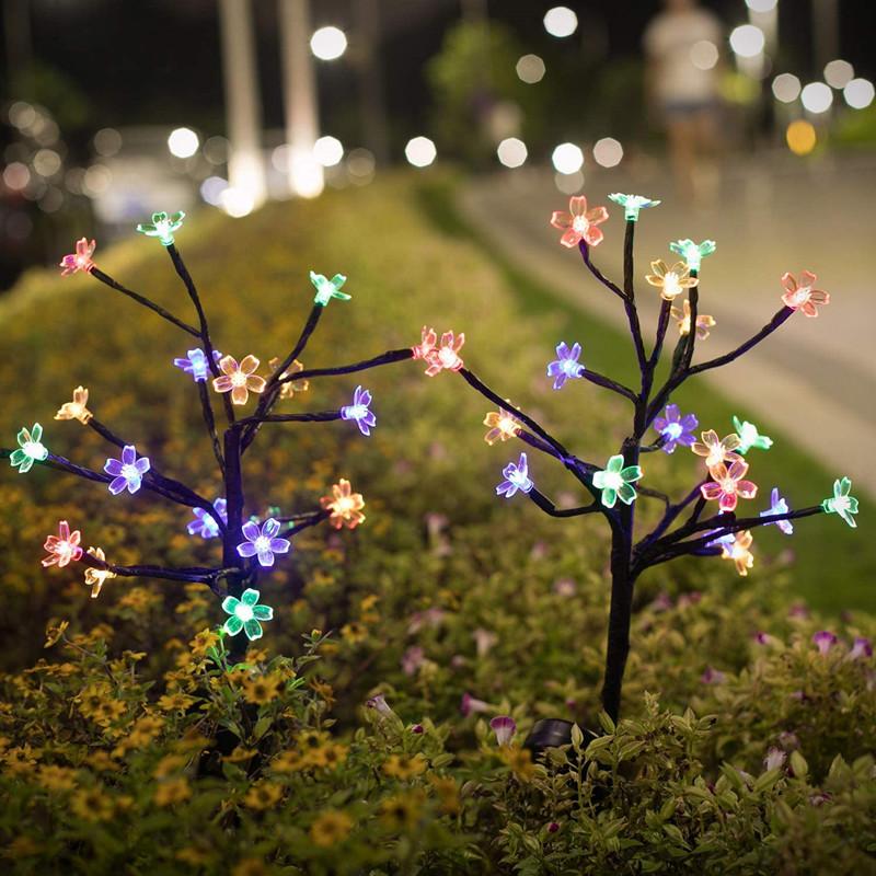 

Solar Lamps LED Cherry Blossom Flower Light Outdoor Waterproof Garden Yard Lawn Road Landscape Decoration Pathway Lamp