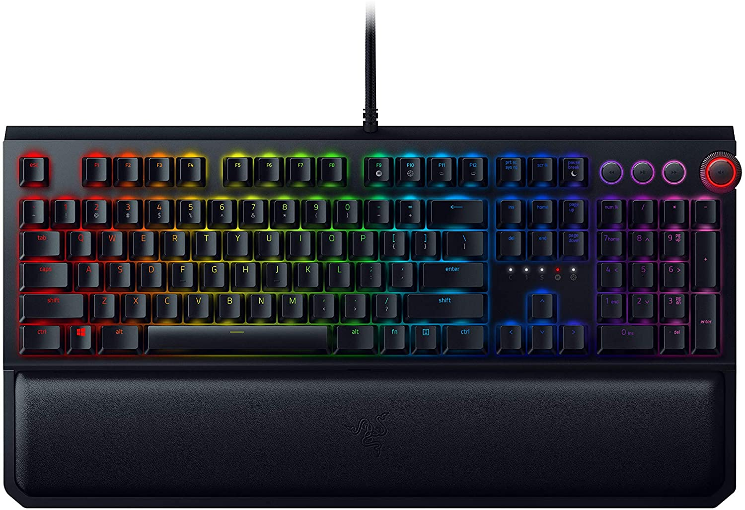 Gaming Keyboard: Yellow Mechanical Switches Linear Silent Chroma RGB Lighting - Magnetic Wrist Rest Dedicated Media Keys Dial USB Passthrough
Gaming Keyboard: Yellow Mechanical Switches Linear Silent Chroma RGB Lighting - Magnetic Wrist Rest Dedicated Media Keys Dial USB Passthrough