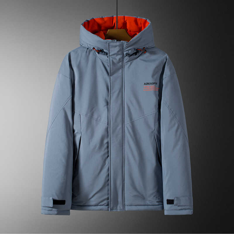 Autumn Winter Men Hooded Parkas Coat Men Thickened Warm Casual Bread Wear Youth Loose Hooded Parkas Coat Jacket Men 210818