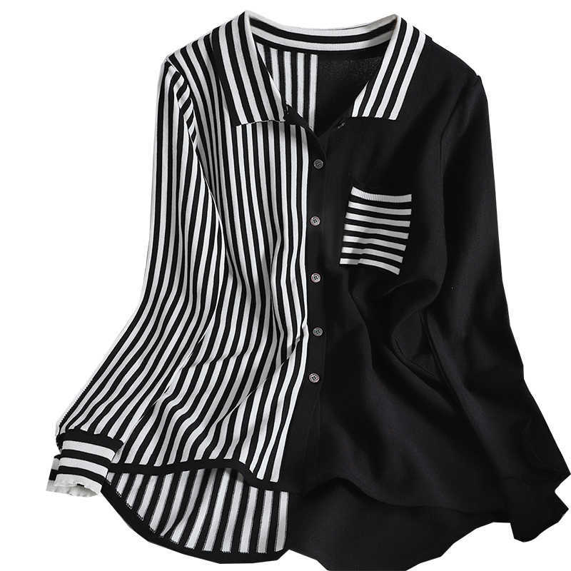 VANOVICH Summer and Spring Fashion Women Shirts Cardigan Long Sleeve Ladies Blouses Tops Pocket Korean Style 210615