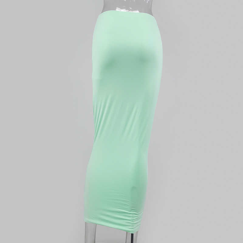 Colysmo High Waist Long Skirt Summer Light Green Slim Fit Sexy Casual Pencil s Womens Elegant Faldas Mujer Moda 210527