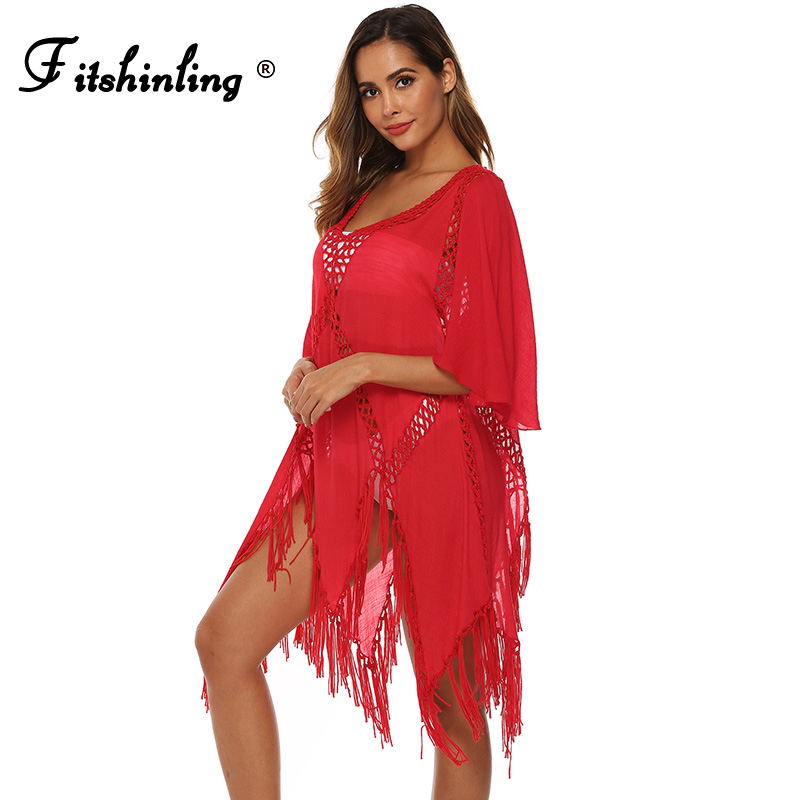 Fitshinling Irregular Fringe Boho Dress Swimwear Handmade Crochet Pareos Swimwear Sexy Transparent Red Bikini Beach Cover Up New
Fitshinling Irregular Fringe Boho Dress Swimwear Handmade Crochet Pareos Swimwear Sexy Transparent Red Bikini Beach Cover Up New