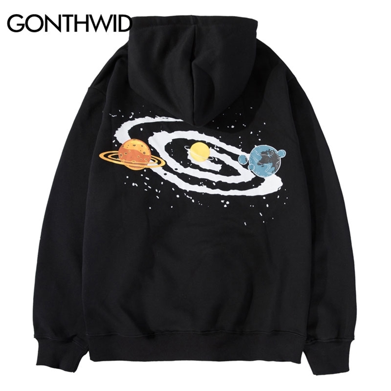 GONTHWID Universe Big Bang Print Fleece Pullover Hoodies Sweatshirts Men Casual Hooded Hoodie Hip Hop Streetwear Fashion Tops 210813