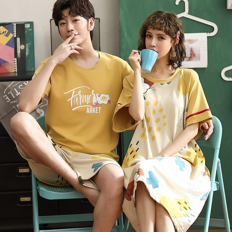 Men's Sleepwear Summer Knit Cotton Short-sleeve Patchwork Cartoon Pajamas For Couples Men Shorts Women Night Dress Plus Size 3XL Lover Home, 706603
Men's Sleepwear Summer Knit Cotton Short-sleeve Patchwork Cartoon Pajamas For Couples Men Shorts Women Night Dress Plus Size 3XL Lover Home, 706603