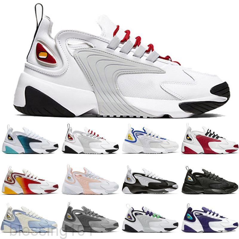 

Newest Zoom 2K Men Grey Black White Casual Shoes Race Red Royal blue Creamy White ZM 2000 Trainer Outdoor Sneakers M2K Shoes KK88