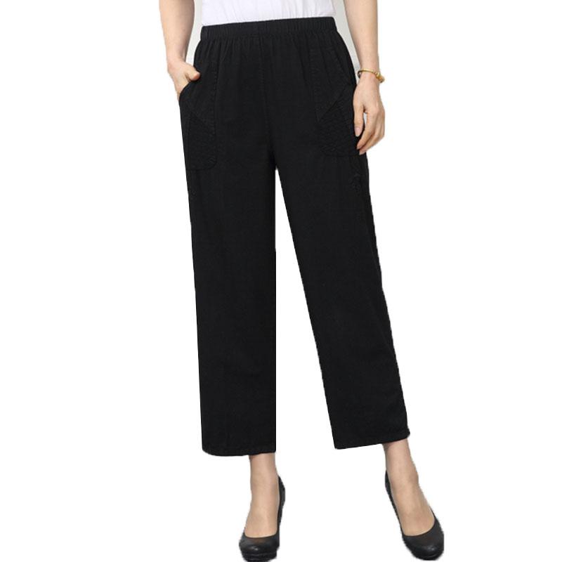 Women's Pants & Capris 2021 Female Middle-aged Elderly Loose Straight Nine-minute Trousers Summer High Waist Purified Cotton Embroidered, Black;white
Women's Pants & Capris 2021 Female Middle-aged Elderly Loose Straight Nine-minute Trousers Summer High Waist Purified Cotton Embroidered, Black;white