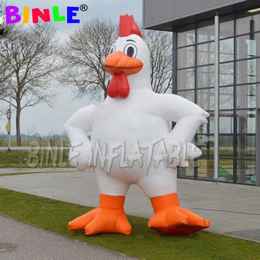 Festival Custom Lifelike Giant Inflatable Rooster/Cock Animal/Advertising Chicken With Air Blowers