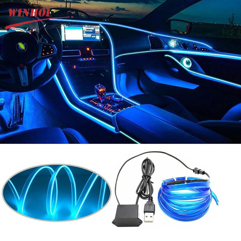 Car Headlights EL Wire For Interior Strip Lights With USB 1m/2m/3m/5m Flexible LED Neon Atmosphere Ambient Rope Tape Light Door
Car Headlights EL Wire For Interior Strip Lights With USB 1m/2m/3m/5m Flexible LED Neon Atmosphere Ambient Rope Tape Light Door