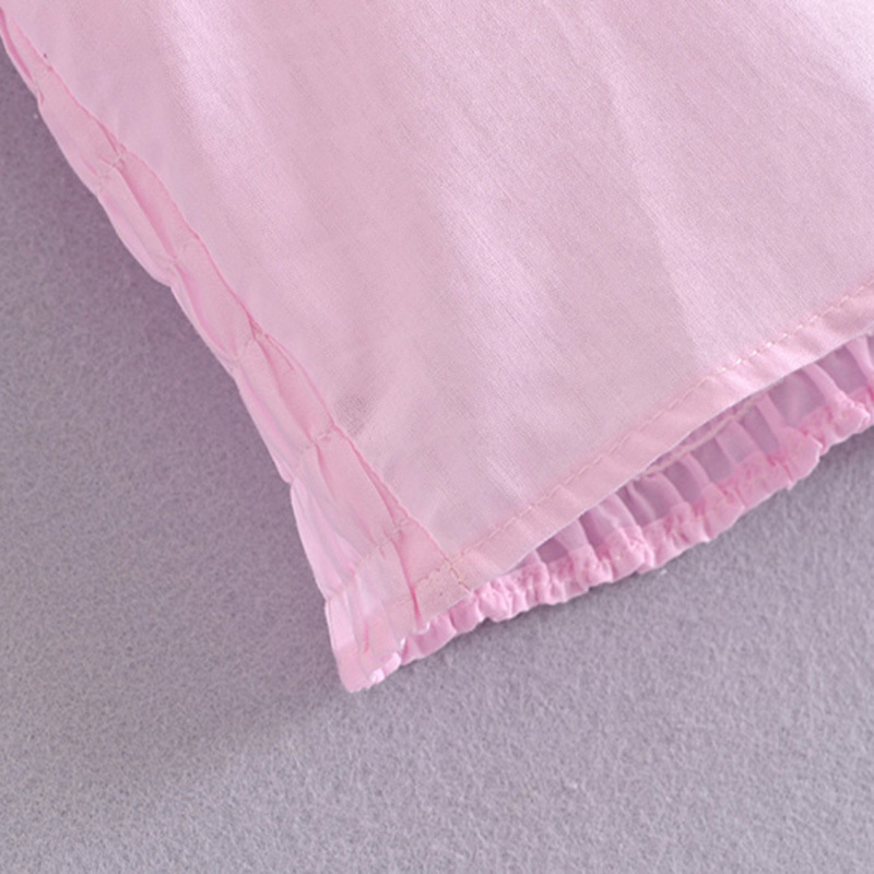 Women's Summer Fashion All-Match Loose Doll Collar Embroidered Single-Breasted Back Elasticity Shirt Top 210521