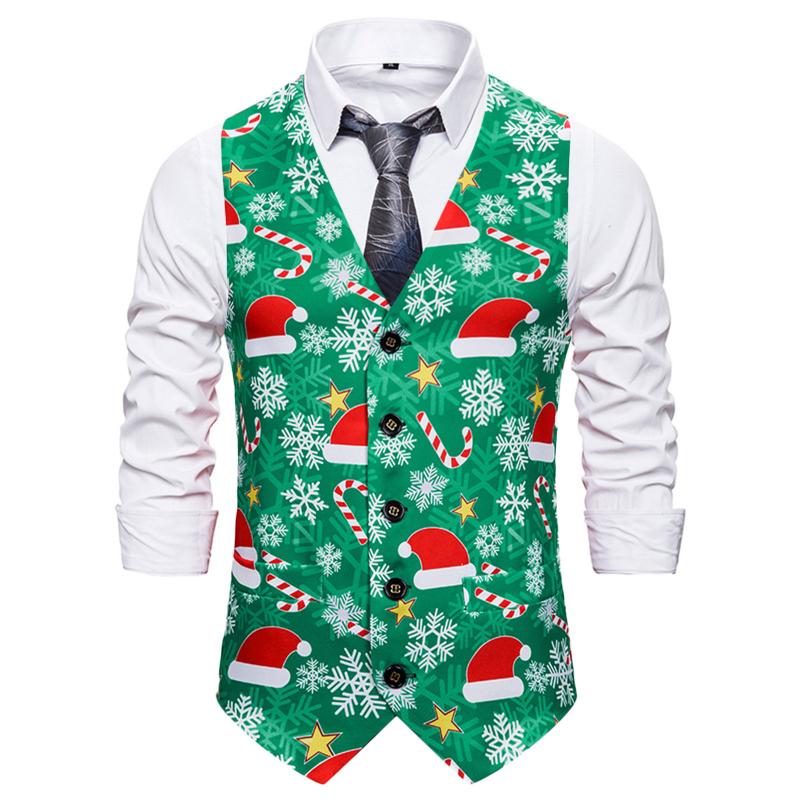 Men' Tank Tops Single-breasted Suit Vest Fashion Autumn And Winter Casual Christmas Printed Roupas Masculinas Vetement Homme, White;black
Men' Tank Tops Single-breasted Suit Vest Fashion Autumn And Winter Casual Christmas Printed Roupas Masculinas Vetement Homme, White;black