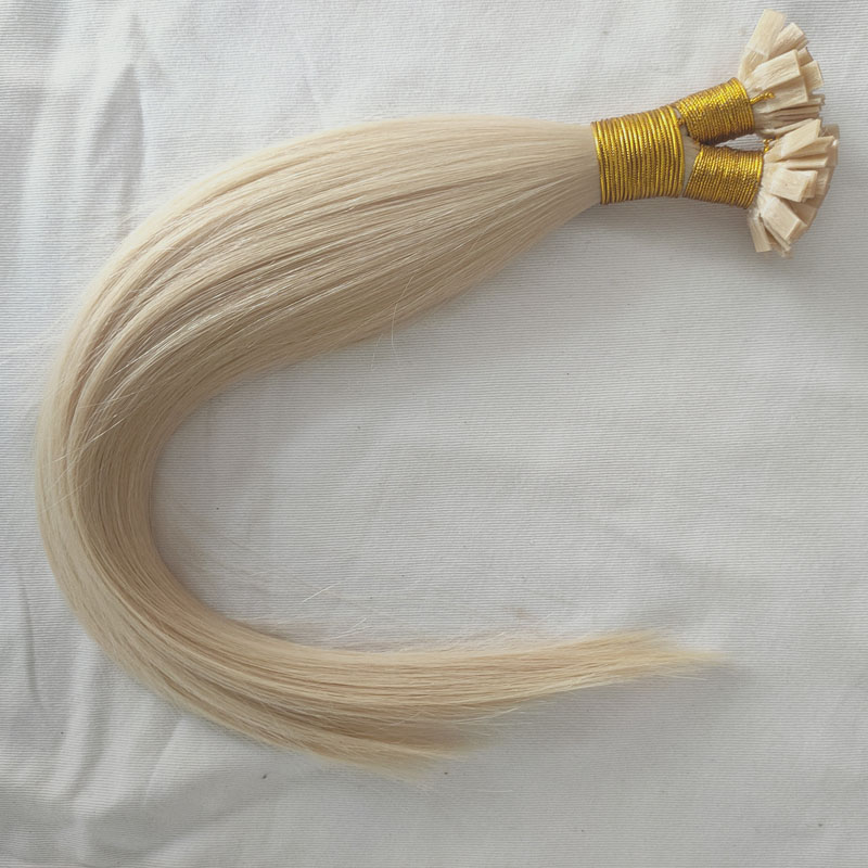 Top quality keratin fusion brazilian european hair blonde color 613 flat tip hair one donor remy virgin straight pre bonded human hairextensions 200gr