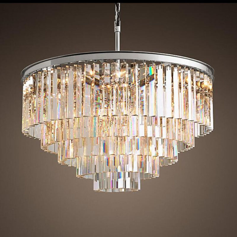 American Multi-layer Smoky Gray/Clear/Amber Crystal Round Chandeliers Pendant Lamps Hanging Light LED Chrome Body Living Room Sitting Retro
American Multi-layer Smoky Gray/Clear/Amber Crystal Round Chandeliers Pendant Lamps Hanging Light LED Chrome Body Living Room Sitting Retro