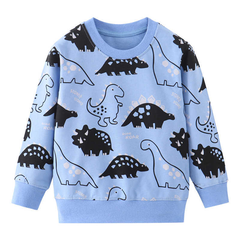 Jumping Meters Dragon Boys Sweatshirts Cotton Baby Clothes for Autumn Winter Kids Tops Cartoon Animals Printed Girls Shirts 210529
