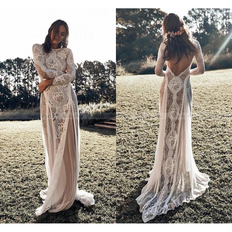 Boho Bohemian Full Lace Wedding Dress For Women 2021 vestido blanco mujer Long Sleeve Bridal Gowns Summer Country Backless, Red
Boho Bohemian Full Lace Wedding Dress For Women 2021 vestido blanco mujer Long Sleeve Bridal Gowns Summer Country Backless, Red