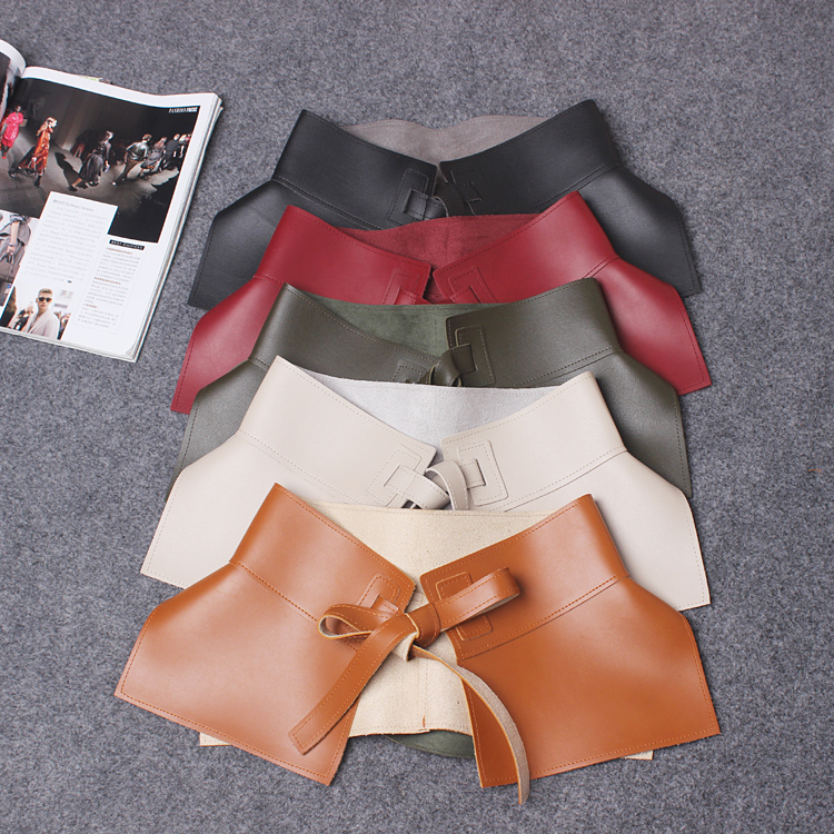2020 New spring summer faux leather ruffles Peplum Belt Waistband fashion Waist Skirt Women Accessories Tide All-match LJ200923