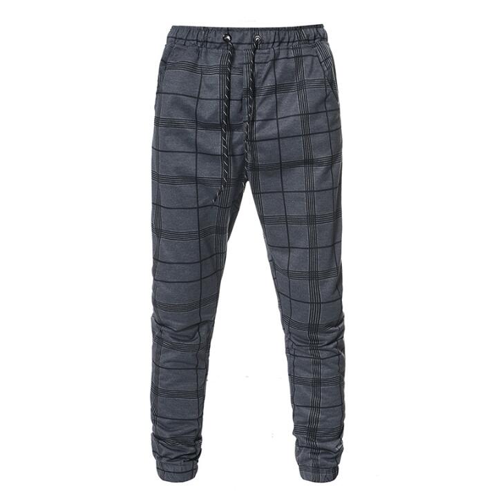 Plaid Pants Men Fashion Hip Hop Joggers Streetwear Sweatpants For Harem Casual Stripe Trousers Checked Men's