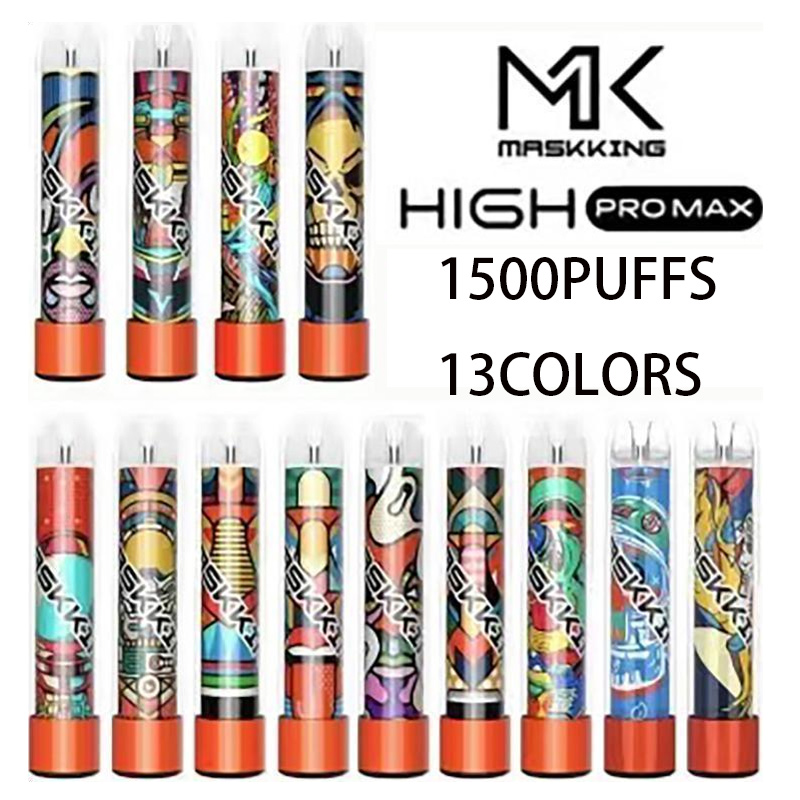 Maskking High Pro Max Disposable Vape Electronic Cigarettes 1500 Puffs 4.5ml Cartridge Ready To Use Transparent Mouthpiece 13 Colors vapors wholesale
Maskking High Pro Max Disposable Vape Electronic Cigarettes 1500 Puffs 4.5ml Cartridge Ready To Use Transparent Mouthpiece 13 Colors vapors wholesale