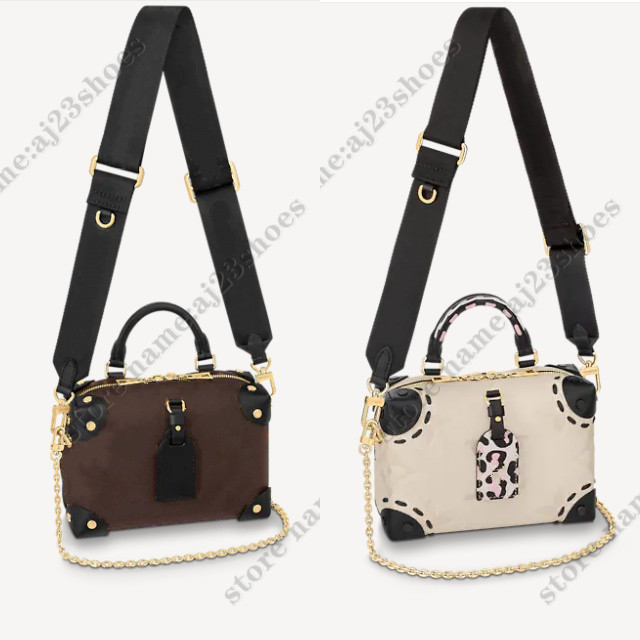 Petite Malle Souple handbag Luxurys designers Bags luggage tag trunk Purse Wallet Leopard versatility Letter chain designer Bag M45571, 03
Petite Malle Souple handbag Luxurys designers Bags luggage tag trunk Purse Wallet Leopard versatility Letter chain designer Bag M45571, 03