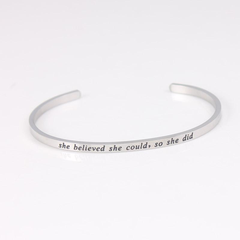 Silver Stainless Steel Engraved Bracelets For Women Inspirational Fashion Female Jewelry Bracelet Party Bangle
Silver Stainless Steel Engraved Bracelets For Women Inspirational Fashion Female Jewelry Bracelet Party Bangle