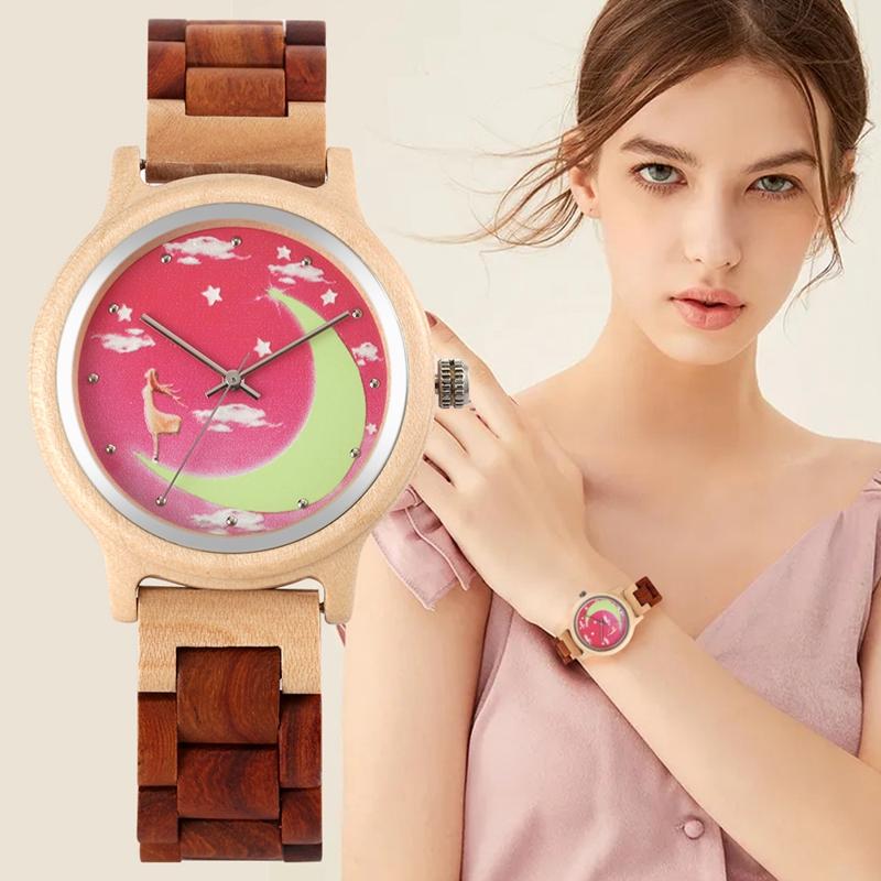 Wristwatches Vintage Angel On The Moon Design Women Wooden Watch Simple Full Wood Bracelet Quartz Gifts For Wife My, Swan watch
Wristwatches Vintage Angel On The Moon Design Women Wooden Watch Simple Full Wood Bracelet Quartz Gifts For Wife My, Swan watch