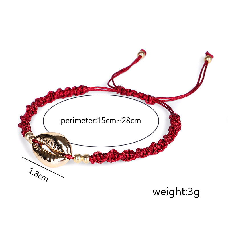 Handmade Colorful Woven Shell Charm Bracelet Adjustable Friendship Bracelets