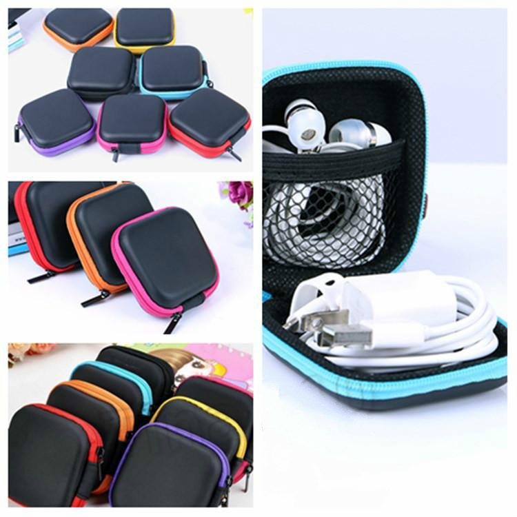 Storage Boxes Headphone Case Pu Leather Earbuds Pouch Mini Zipper Earphone Box Protective Usb Cable Organizer Fidget Spinner Stor 0620