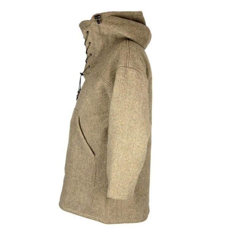 Men's Fashion Autumn Winter Warm Wool Hoodie Pullover Viking Lace Up Thicken Anorak Medieval Coats Cosplay Costume Vikings 220211