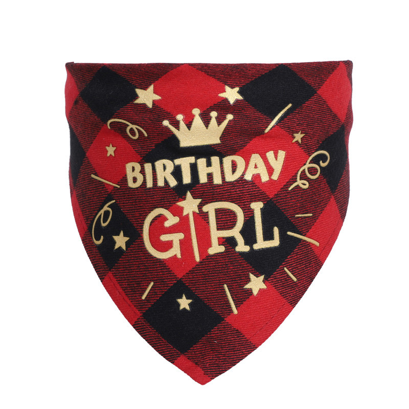 Cat Dog Bandana Bibs Happy Birthday Bandanas Dog Scarfs Triangle Bibs Adjustable Pet Neckerchief Pet Accessories