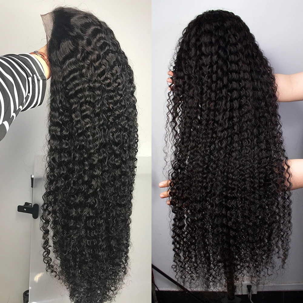 Long Curly Brazilian Deep Wave Frontal Wigs For Black Women Synthetic Lace Front Wig 13x4 HD Wet And Wavy Water Wave Hair