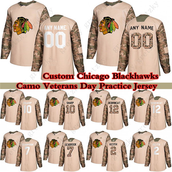 Custom Chicago Blackhawks Camo Veterans Day Practice hockey jerseys 88 Patrick Kane 19 Toews 77 Kirby Dach any number and name, Beige
Custom Chicago Blackhawks Camo Veterans Day Practice hockey jerseys 88 Patrick Kane 19 Toews 77 Kirby Dach any number and name, Beige