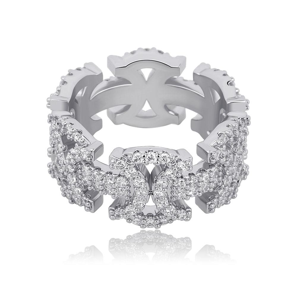 New Bling Rock Punk Rock Grunge Butterfly Rings High Quality CZ Cubic Cubic Zirconia Ring Gold Plated Iced Cubic Zirconia Fashion Hip Hop Jewelry For 