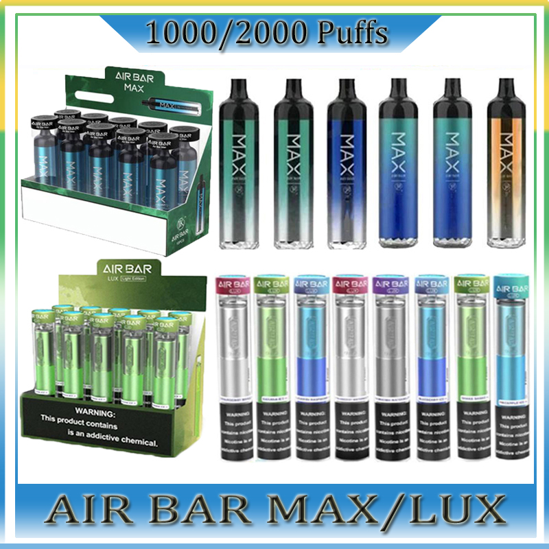 Air Bar Max Lux Disposable Device Pods E Cigarette Airbar 1250mAh Cartridges Prefilled 6.5ml Starter Kits 12 Colors Vaporizer Oil Carts
Air Bar Max Lux Disposable Device Pods E Cigarette Airbar 1250mAh Cartridges Prefilled 6.5ml Starter Kits 12 Colors Vaporizer Oil Carts