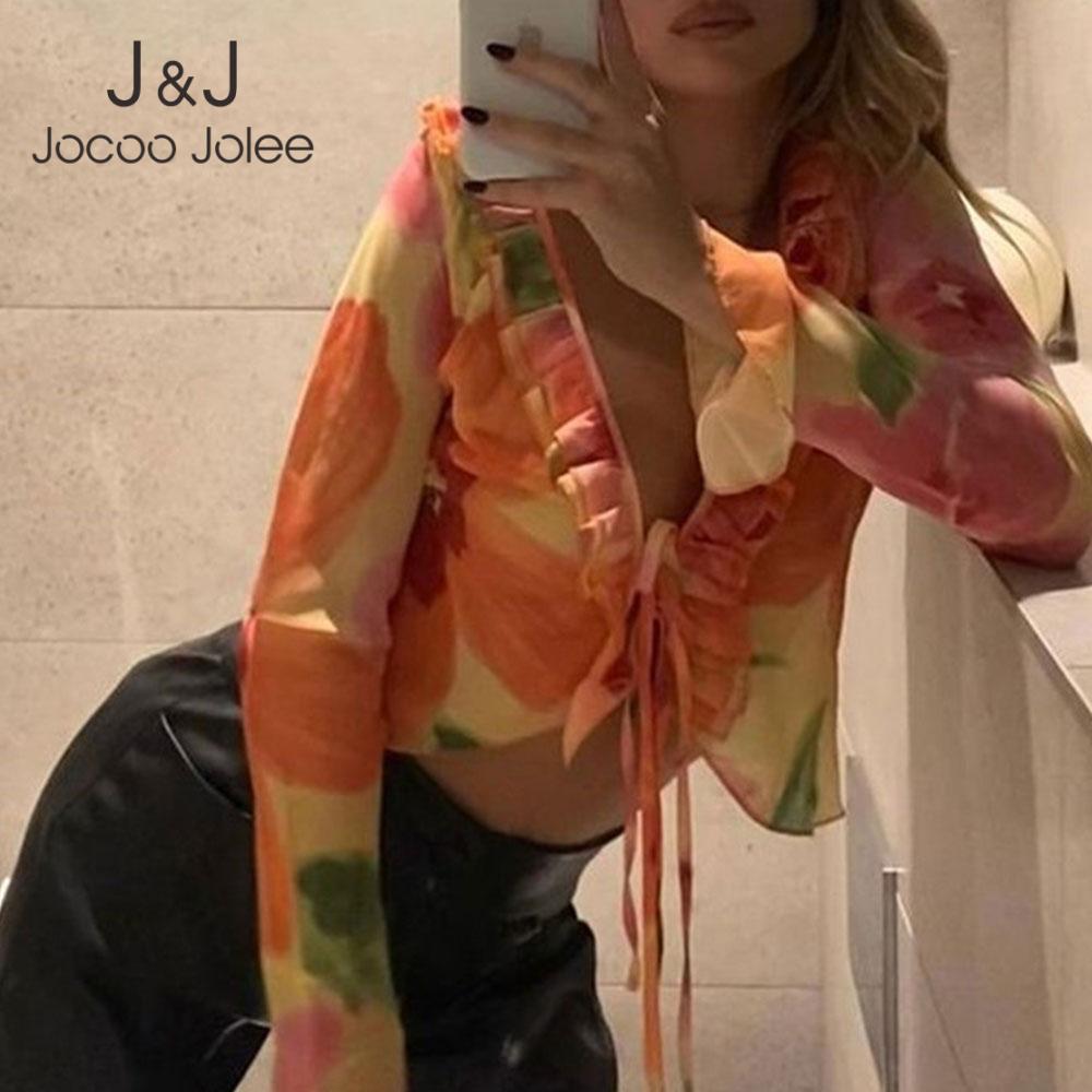 Jocoo Jolee Women Summer Long Sleeve V-Neck Club Tops Y2K Printing Mesh Sexy Lace Up Lace Vintage Party T-Shirt Ruffle 210518, Pink
Jocoo Jolee Women Summer Long Sleeve V-Neck Club Tops Y2K Printing Mesh Sexy Lace Up Lace Vintage Party T-Shirt Ruffle 210518, Pink