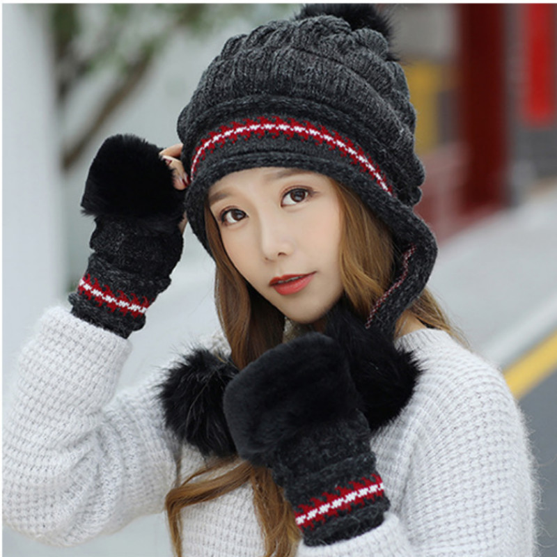 Faux Fur Winter Hat Gloves Sets Solid Thick Warm Earflap Women Cap Gloves Set Fashion Outdoor Windproof Ear Flap Beanie Bonnetg
Faux Fur Winter Hat Gloves Sets Solid Thick Warm Earflap Women Cap Gloves Set Fashion Outdoor Windproof Ear Flap Beanie Bonnetg