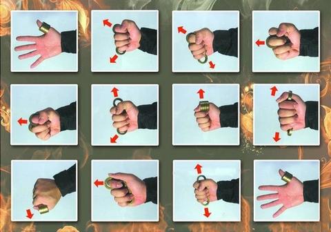 4Pcs Circular Survival Ring Hard Self-defense Rings Men Geometric Shape Metal Broken Window Safety Ring for Emergency Outdoor