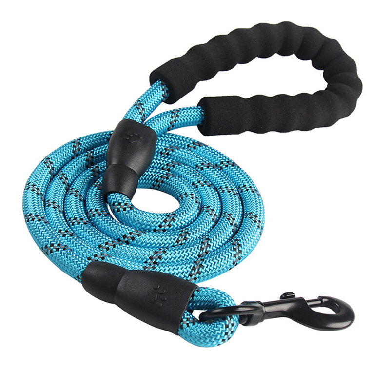 Terylene Reflective Threads Strong Dog Leashes Training Running Medium large Dogs Collar Leash Labrador Rottweiler Lead Rope Comfortable Padded Handle