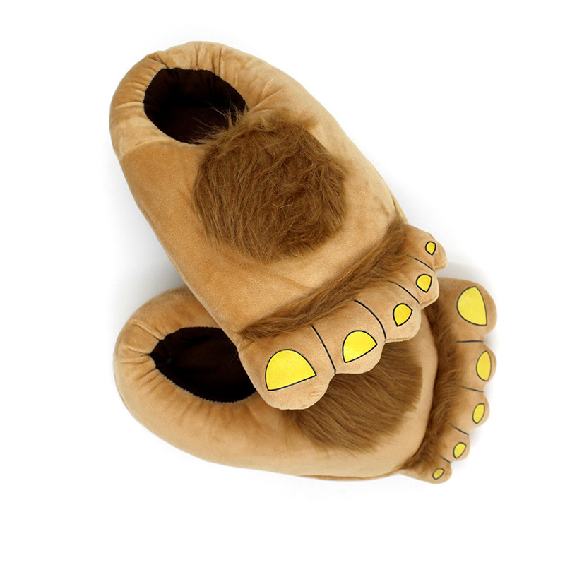 Funny Bear Paw Slippers For Men Winter Furry House Shoes Unisex Plush Fury Slippers Men's Indoor Fur Shoes Mens Animal Slippers Y0427