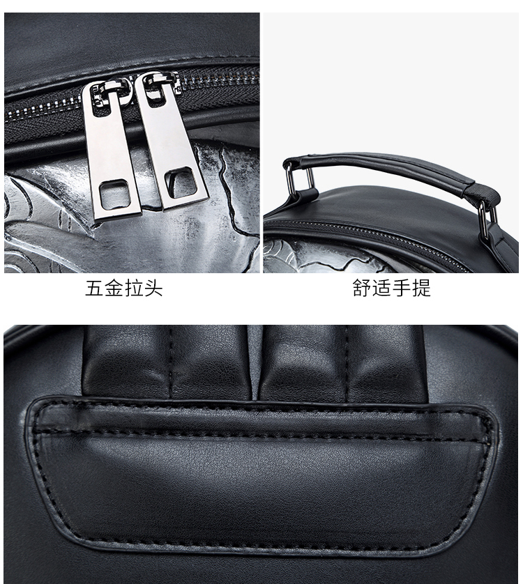 3D Embossed rose Skull Backpack bags for Men women unique Bag rivet whimsical Cool Rock Laptop Schoolbag travel computer bag