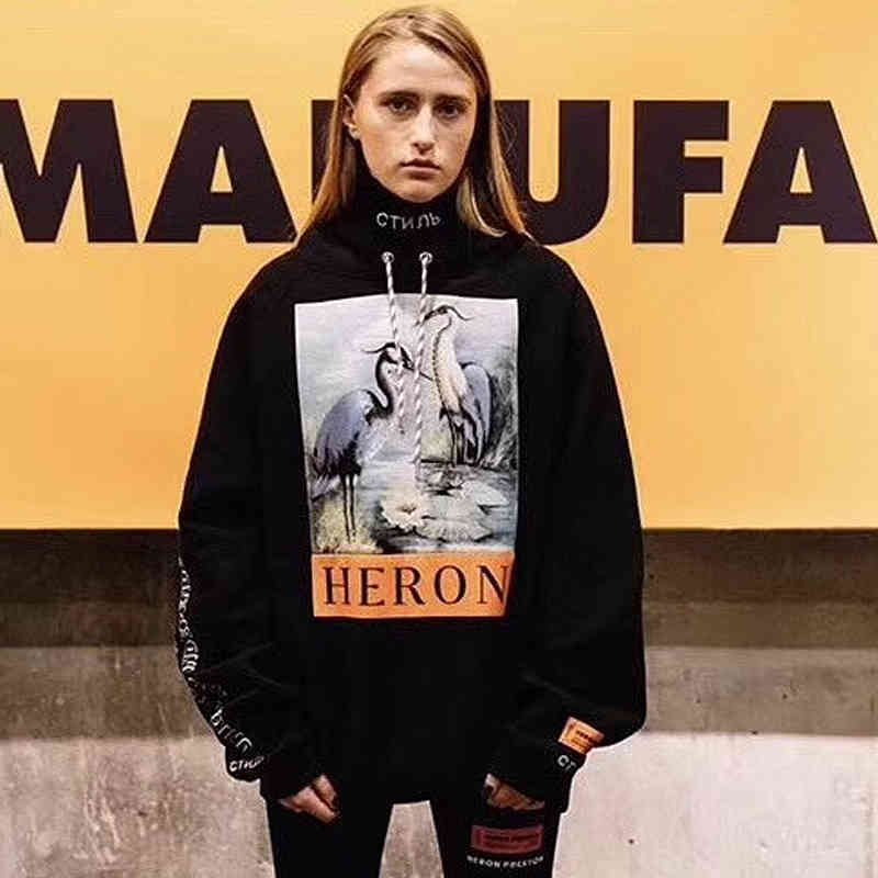 Prestons Heron 18fw Deng Ziqi's same crane Hoodie loose Hoodie for men and women HP, Black
Prestons Heron 18fw Deng Ziqi's same crane Hoodie loose Hoodie for men and women HP, Black