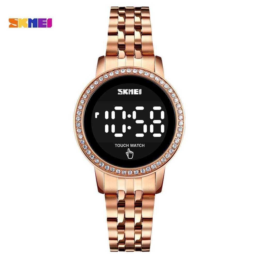 SKMEI Luxury Rhinestone Ladies Digital Wristwatches LED Touch Screen Women Watch Waterproof Female Clock Relogio Feminino 1669 Y0708, Slivery;brown
SKMEI Luxury Rhinestone Ladies Digital Wristwatches LED Touch Screen Women Watch Waterproof Female Clock Relogio Feminino 1669 Y0708, Slivery;brown