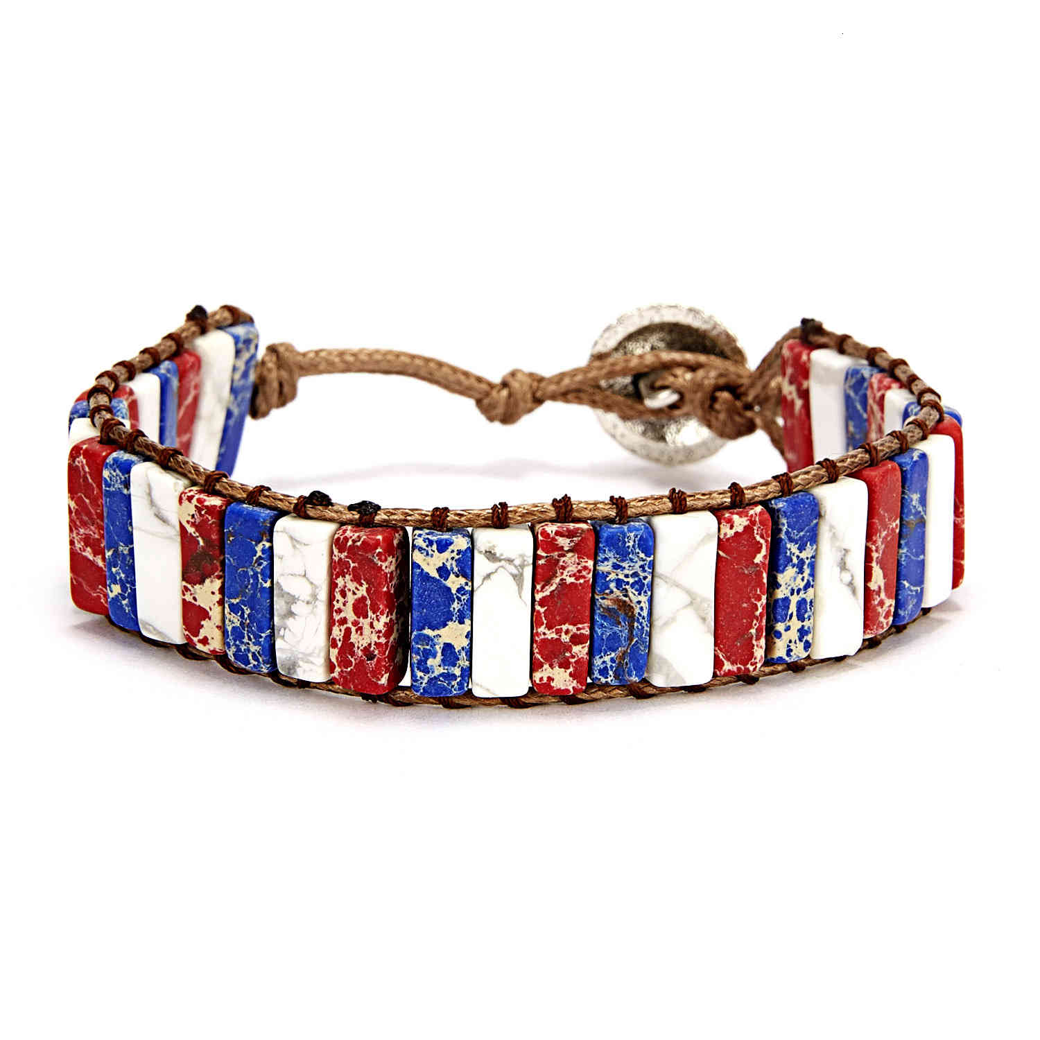 Souvenirs Hand Catenary Selling Square American Flag Red White Blue Imperial Stone Woven Loose Knot Adjustable Bracelet
Souvenirs Hand Catenary Selling Square American Flag Red White Blue Imperial Stone Woven Loose Knot Adjustable Bracelet