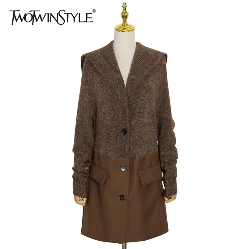 Patchwork Loose Sweater For Women V Neck Long Sleeve Casual Minimalist Knitted Cardigans Female Fashion Clothes 210524, Brown
Patchwork Loose Sweater For Women V Neck Long Sleeve Casual Minimalist Knitted Cardigans Female Fashion Clothes 210524, Brown