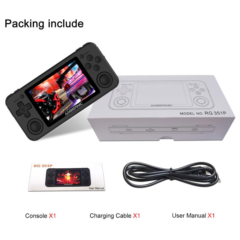 Portable Game Players 3.5inch Nostalgic Retro RG351P Console With 2512 Built-in Games 64G+256G English Version Handheld Player