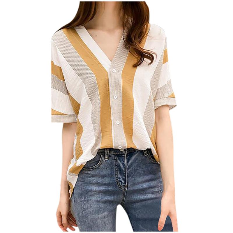 Elegant Women Shirts Short Sleeve Ladies V-neck Casual Tops Spliced Striped Plus Size Loose Streetwear Tops#g30 Women's Swimwear, Black
Elegant Women Shirts Short Sleeve Ladies V-neck Casual Tops Spliced Striped Plus Size Loose Streetwear Tops#g30 Women's Swimwear, Black