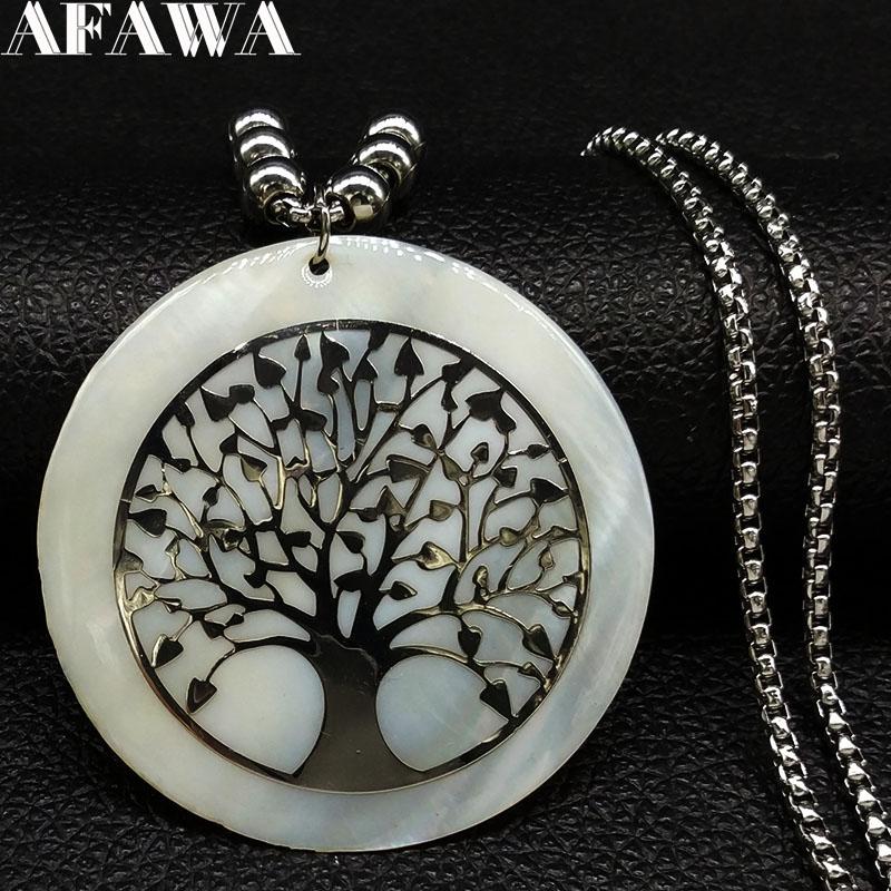 Pendant Necklaces 2021 Tree Of Life Shell Stainless Steel Pendants For Women Big Boho Silver Color Jewelery Collares N18253
Pendant Necklaces 2021 Tree Of Life Shell Stainless Steel Pendants For Women Big Boho Silver Color Jewelery Collares N18253