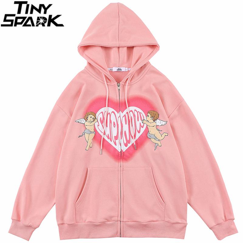 Men's Jackets Hip Hop Streetwear Jacket Heart Angel Baby Print Harajuku Coat 2021 Men Autumn Cotton Casual Hooded Outwear, Black;brown
Men's Jackets Hip Hop Streetwear Jacket Heart Angel Baby Print Harajuku Coat 2021 Men Autumn Cotton Casual Hooded Outwear, Black;brown