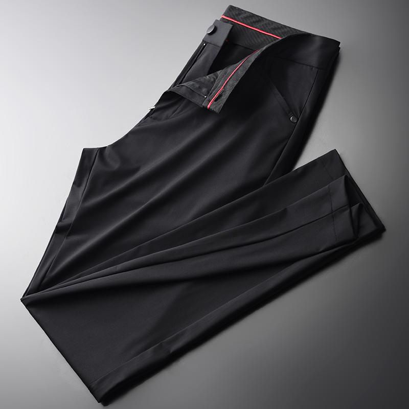 Elastic Summer Luxury Fabric Business Casual Man Pants Plus Size 4xl Hight Quality Slim Fit Mens Trousers Men's